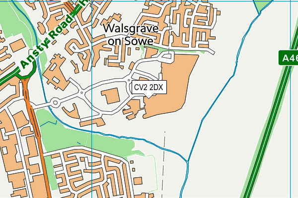 CV2 2DX map - OS VectorMap District (Ordnance Survey)