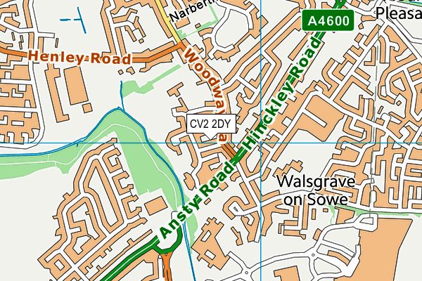 CV2 2DY map - OS VectorMap District (Ordnance Survey)