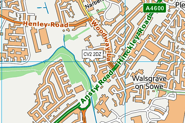 CV2 2DZ map - OS VectorMap District (Ordnance Survey)