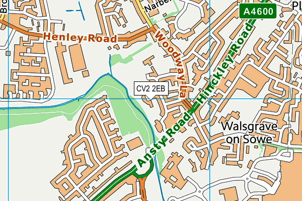 CV2 2EB map - OS VectorMap District (Ordnance Survey)