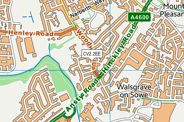 CV2 2EE map - OS VectorMap District (Ordnance Survey)