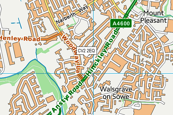 CV2 2EQ map - OS VectorMap District (Ordnance Survey)