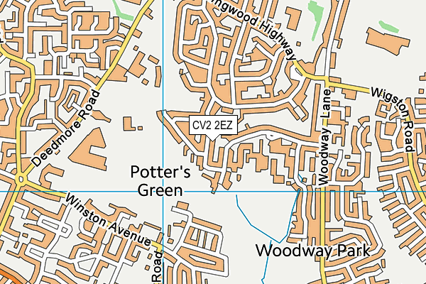 CV2 2EZ map - OS VectorMap District (Ordnance Survey)