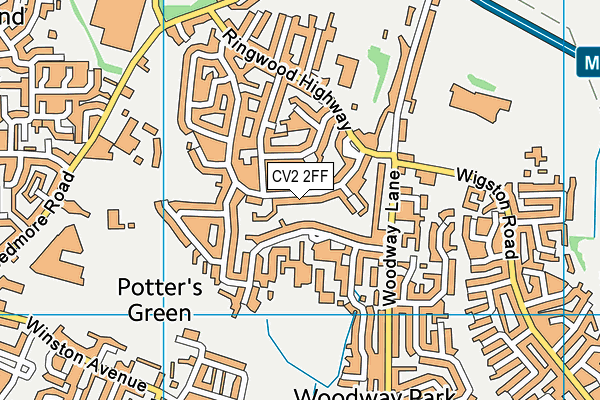 CV2 2FF map - OS VectorMap District (Ordnance Survey)