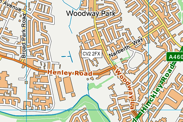 CV2 2FX map - OS VectorMap District (Ordnance Survey)