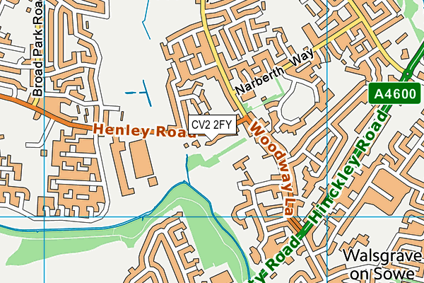 CV2 2FY map - OS VectorMap District (Ordnance Survey)