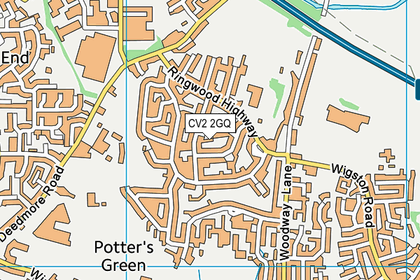 CV2 2GQ map - OS VectorMap District (Ordnance Survey)