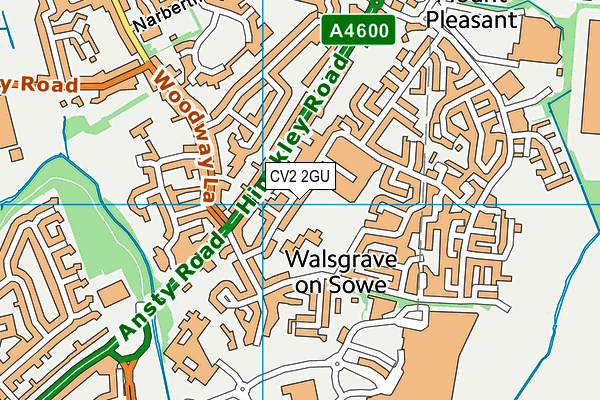 CV2 2GU map - OS VectorMap District (Ordnance Survey)