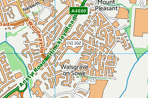 CV2 2GZ map - OS VectorMap District (Ordnance Survey)