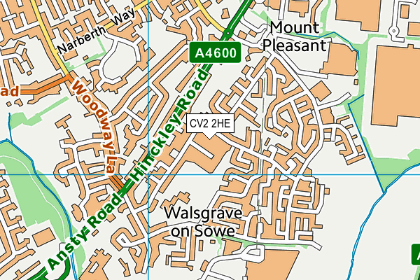 CV2 2HE map - OS VectorMap District (Ordnance Survey)