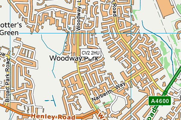 CV2 2HU map - OS VectorMap District (Ordnance Survey)