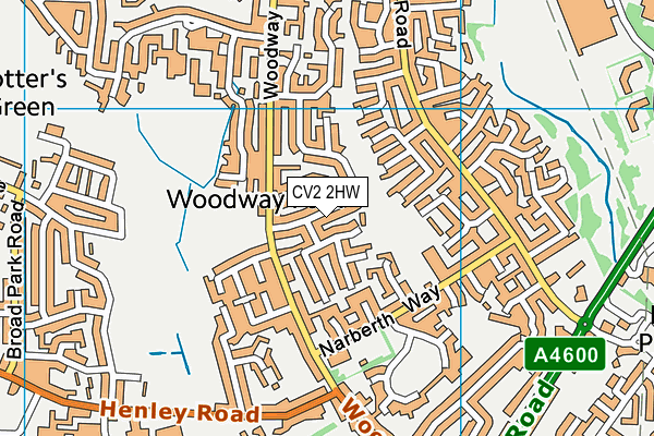 CV2 2HW map - OS VectorMap District (Ordnance Survey)