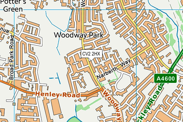 CV2 2HX map - OS VectorMap District (Ordnance Survey)