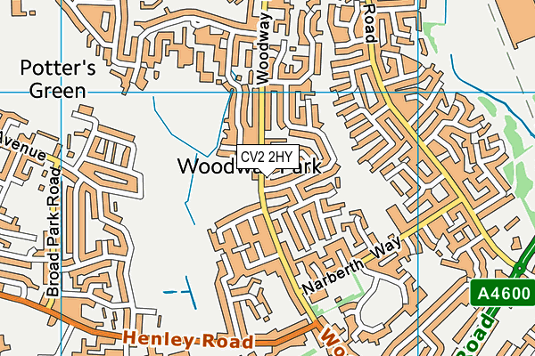 CV2 2HY map - OS VectorMap District (Ordnance Survey)