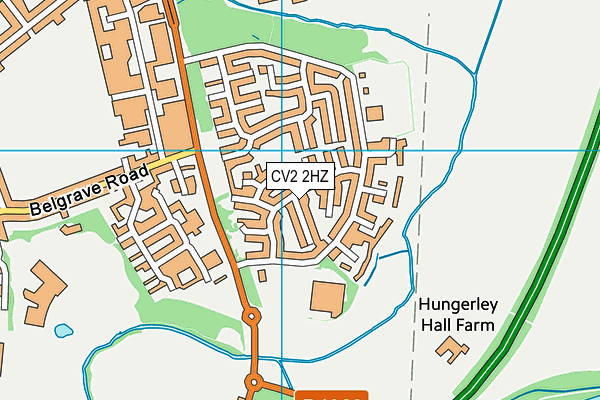 CV2 2HZ map - OS VectorMap District (Ordnance Survey)