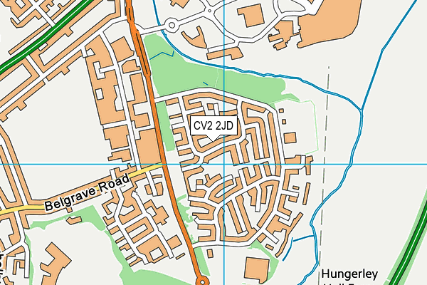 CV2 2JD map - OS VectorMap District (Ordnance Survey)