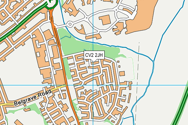 CV2 2JH map - OS VectorMap District (Ordnance Survey)