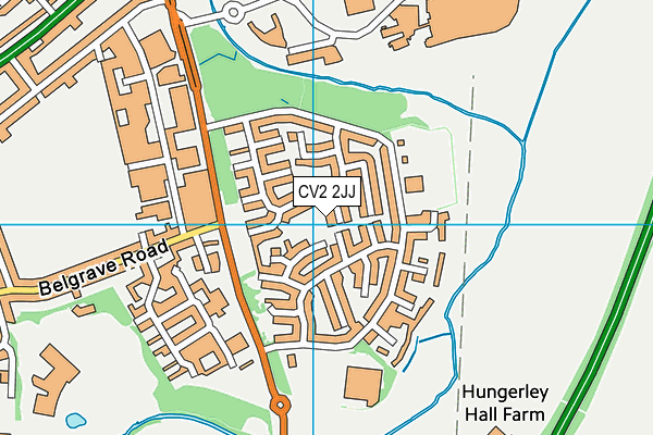 CV2 2JJ map - OS VectorMap District (Ordnance Survey)