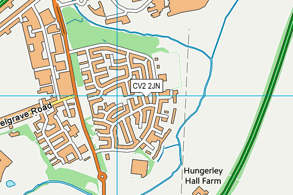 CV2 2JN map - OS VectorMap District (Ordnance Survey)