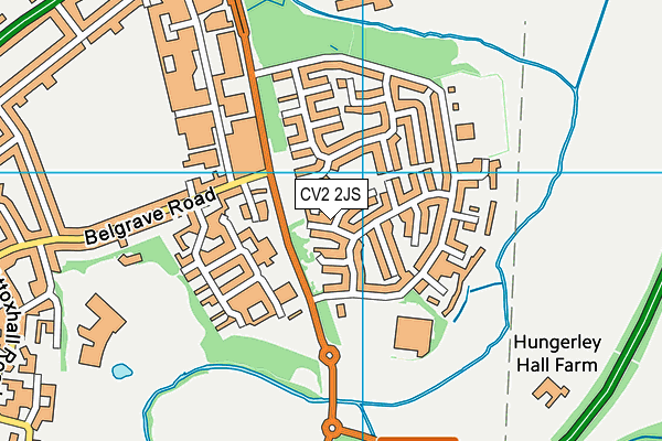 CV2 2JS map - OS VectorMap District (Ordnance Survey)