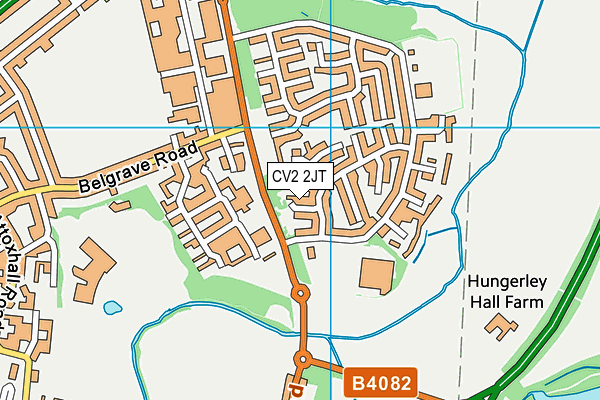 CV2 2JT map - OS VectorMap District (Ordnance Survey)