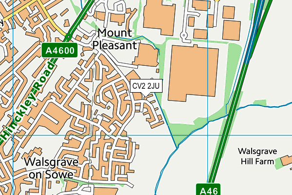 CV2 2JU map - OS VectorMap District (Ordnance Survey)