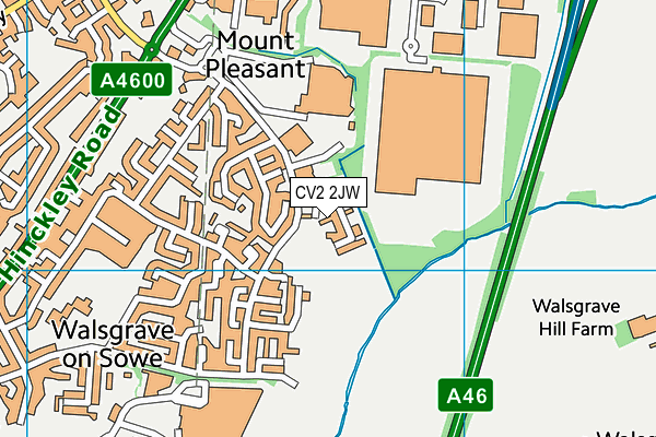 CV2 2JW map - OS VectorMap District (Ordnance Survey)