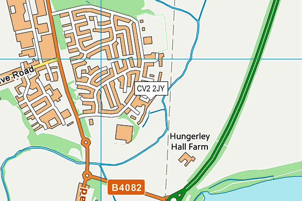 CV2 2JY map - OS VectorMap District (Ordnance Survey)