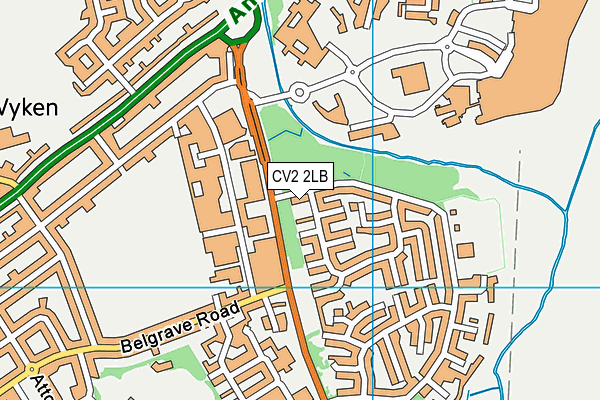 CV2 2LB map - OS VectorMap District (Ordnance Survey)