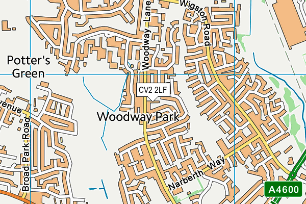 CV2 2LF map - OS VectorMap District (Ordnance Survey)