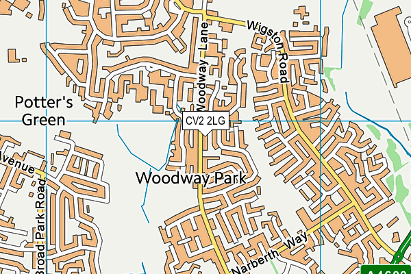 CV2 2LG map - OS VectorMap District (Ordnance Survey)