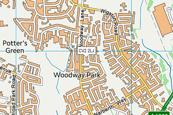 CV2 2LJ map - OS VectorMap District (Ordnance Survey)