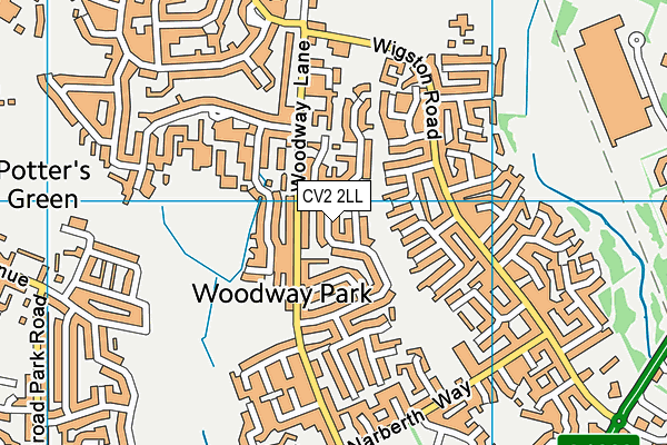 CV2 2LL map - OS VectorMap District (Ordnance Survey)