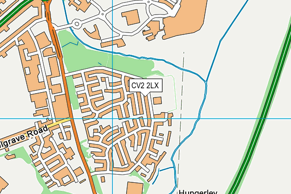 CV2 2LX map - OS VectorMap District (Ordnance Survey)