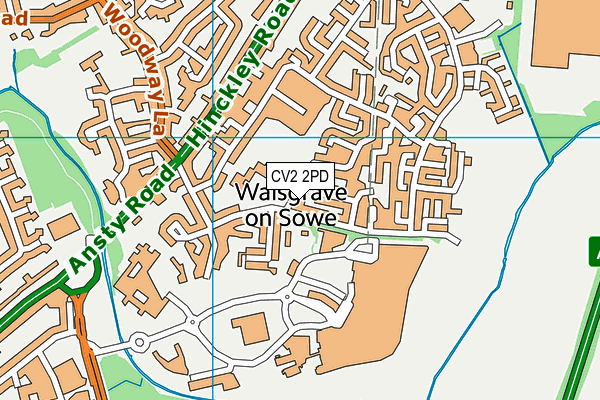 CV2 2PD map - OS VectorMap District (Ordnance Survey)