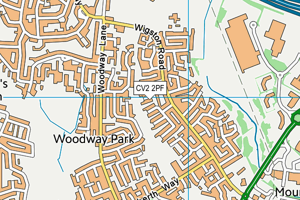 CV2 2PF map - OS VectorMap District (Ordnance Survey)