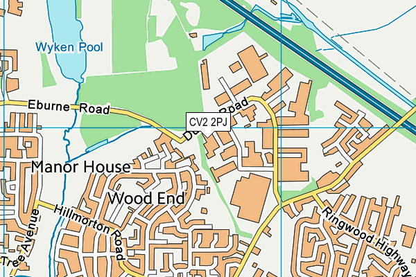 CV2 2PJ map - OS VectorMap District (Ordnance Survey)