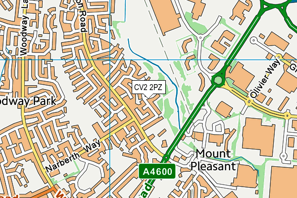 CV2 2PZ map - OS VectorMap District (Ordnance Survey)