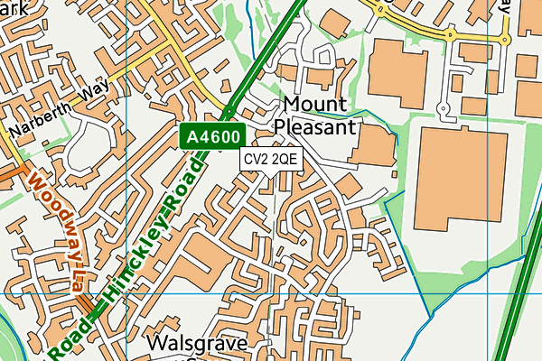 CV2 2QE map - OS VectorMap District (Ordnance Survey)