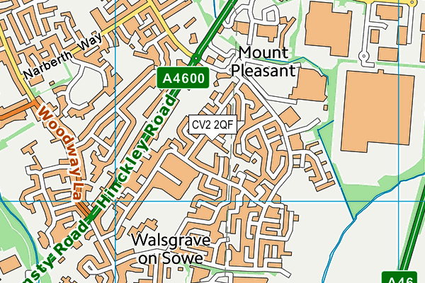 CV2 2QF map - OS VectorMap District (Ordnance Survey)