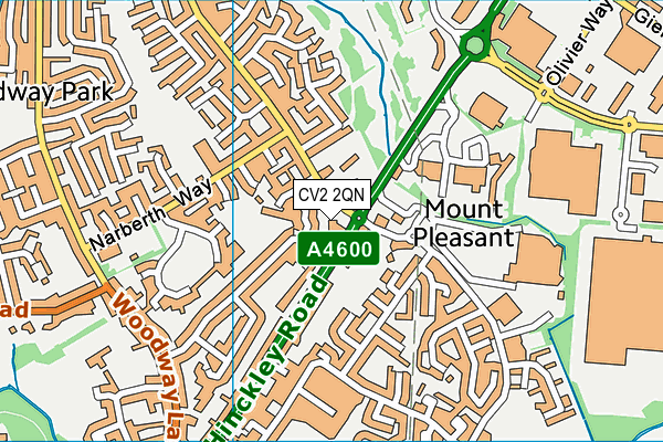 CV2 2QN map - OS VectorMap District (Ordnance Survey)