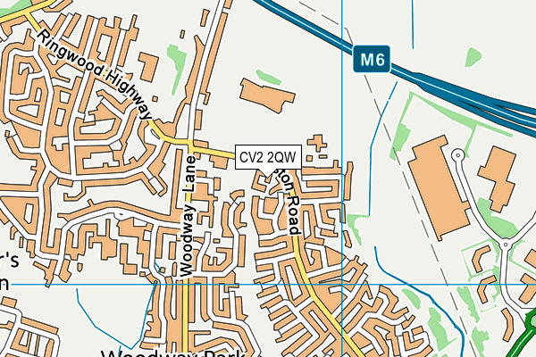CV2 2QW map - OS VectorMap District (Ordnance Survey)