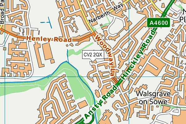 CV2 2QX map - OS VectorMap District (Ordnance Survey)
