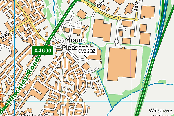 CV2 2QZ map - OS VectorMap District (Ordnance Survey)