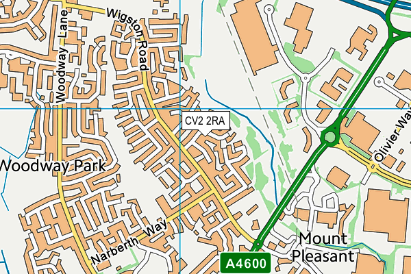 CV2 2RA map - OS VectorMap District (Ordnance Survey)