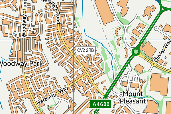 CV2 2RB map - OS VectorMap District (Ordnance Survey)