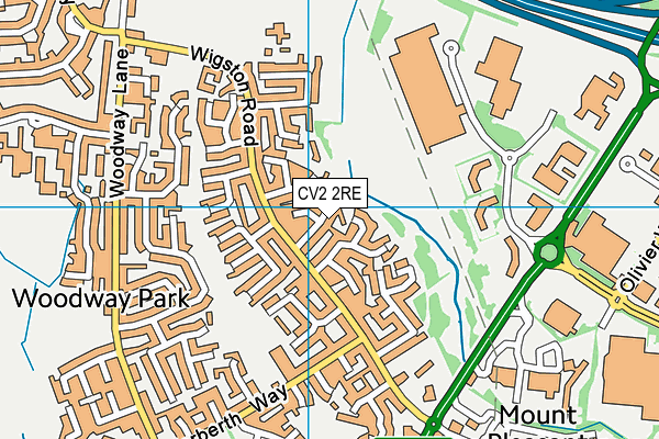 CV2 2RE map - OS VectorMap District (Ordnance Survey)