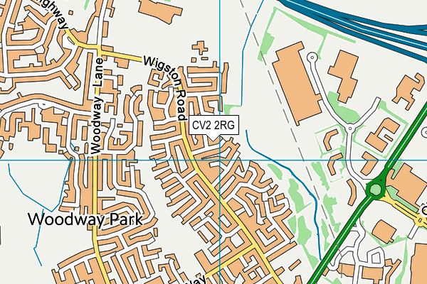 CV2 2RG map - OS VectorMap District (Ordnance Survey)