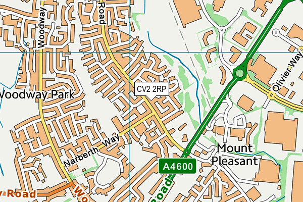 CV2 2RP map - OS VectorMap District (Ordnance Survey)