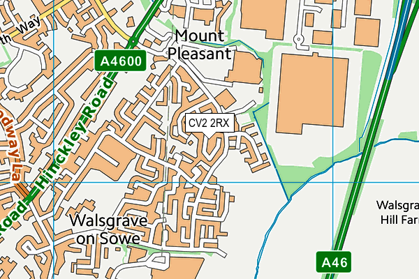 CV2 2RX map - OS VectorMap District (Ordnance Survey)